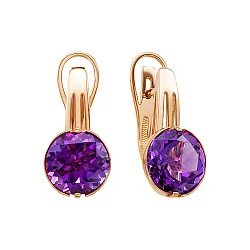Серьги, Золото 585, Аметист С120-6022Ам Серьги, Золото 585, Аметист С120-6022Ам