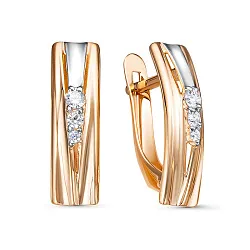 Серьги, Золото 585, Фианит 1202265 Серьги, Золото 585, Фианит 1202265