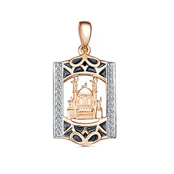 Мусульманская подвеска, Золото 585, Фианит 3675907 1 1 13