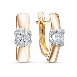 Серьги, Золото 585, Фианит 1203177 Серьги, Золото 585, Фианит 1203177