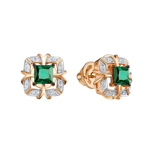 Серьги пусеты-гвоздики, Золото 585, С115-8766ИкорС