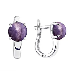 Серьги, Серебро 925, Чароит 2340461862 Серьги, Серебро 925, Чароит 2340461862