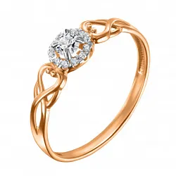 Кольцо Золото 585, Фианит К.193021НГ/16,5/бцФ/з585