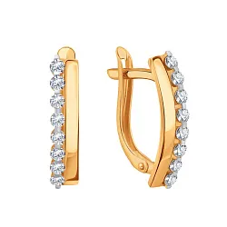 Серьги, Золото 585, Фианит Т14202В273