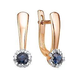 Серьги, Золото 585, Сапфир С112-7428С