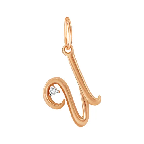 Подвеска буква И,  Золото 585, 04-63-0275-00