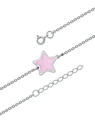 Браслет фантазийный Серебро 925 
 , эмаль розовая 4-00019