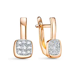 Серьги, Золото 585, Фианит 1205813 Серьги, Золото 585, Фианит 1205813