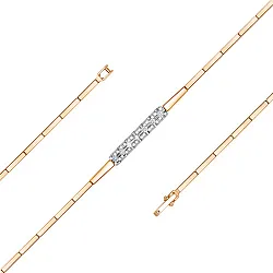 Браслет фантазийный Золото 585 
 , Бриллиант Бр112-6661-17