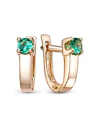 Серьги, Золото 585, Изумруд 94010138