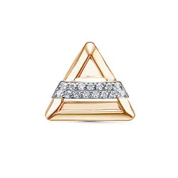 Подвеска фантазийная,  Золото 585, Фианит 033740