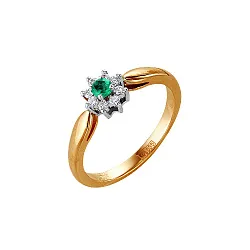 Кольцо Золото 585, Изумруд 44000108