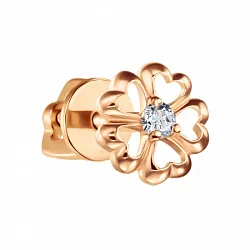 Серьги пусеты-гвоздики, Золото 585, Фианит ПУСлЦв01моно/бцФ/з585