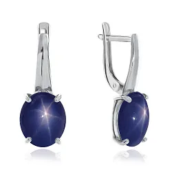 Серьги, Серебро 925, Сапфир 2340940137-8 Серьги, Серебро 925, Сапфир 2340940137-8