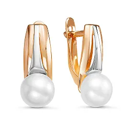 Серьги, Золото 585, Жемчуг 126918