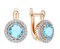 Серьги, Золото 585, Топаз 2648808 1 6 1