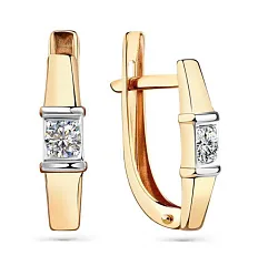 Серьги, Золото 585, Фианит 002-0436-0001-011