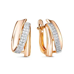 Серьги, Золото 585, Фианит 1205703 Серьги, Золото 585, Фианит 1205703
