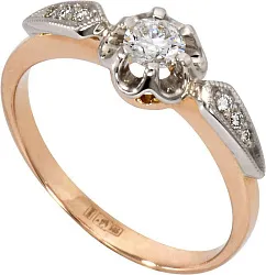 Кольцо Золото 585, Бриллиант 231411ю