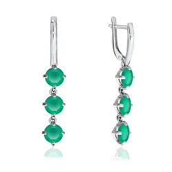Серьги, Серебро 925, Агат 2340390668-60