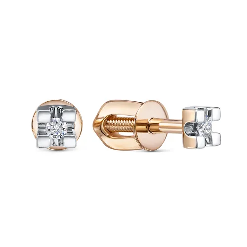 Серьги пусеты-гвоздики, Золото 585, 5-5968-103-2К