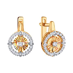 Серьги, Золото 585, Бриллиант Т14162Г802