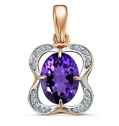 Подвеска фантазийная,  Золото 585, Аметист 3475108 1 1 1