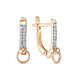 Серьги, Золото 585, Фианит 1205295 Серьги, Золото 585, Фианит 1205295