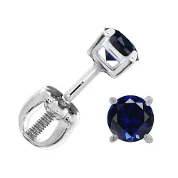 Серьги пусеты-гвоздики, Серебро 925, Корунд П340160140-80