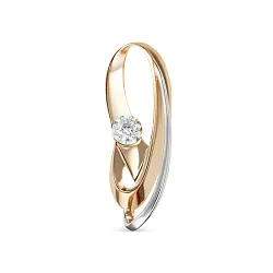 Подвеска фантазийная,  Золото 585, Фианит 033280