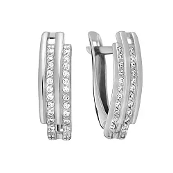 Серьги, Серебро 925, Фианит с105026р Серьги, Серебро 925, Фианит с105026р