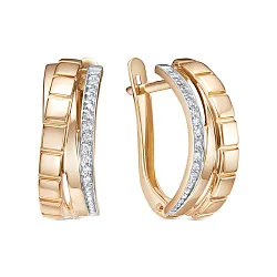 Серьги, Золото 585, Фианит 1207332 Серьги, Золото 585, Фианит 1207332