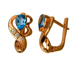 Серьги, Золото 585, Топаз 1202627070