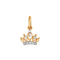 Подвеска фантазийная,  Золото 585, Фианит 3229107 1 1 1 Подвеска фантазийная,  Золото 585, Фианит 3229107 1 1 1