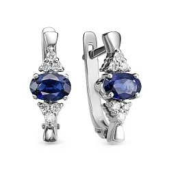 Серьги, Золото 585, Сапфир 64010270б Серьги, Золото 585, Сапфир 64010270б