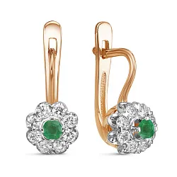 Серьги, Золото 585, Изумруд С0939-123 Серьги, Золото 585, Изумруд С0939-123