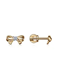 Серьги пусеты-гвоздики, Золото 585, Фианит С132-3029