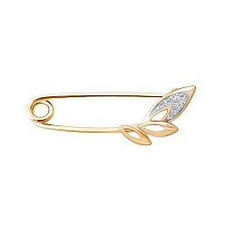  Брошь Золото 585, Фианит 04-64-0007-00