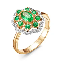 Кольцо Золото 585, Изумруд 94000106-1