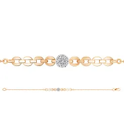 Браслет фантазийный Золото 585 
 , Фианит 04-58-0828-00