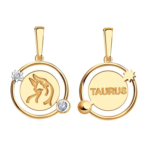 Подвеска знак зодиака Телец 20.04-20.05, Золото 585, 09-63-0036-00