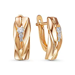 Серьги, Золото 585, Фианит 1201120 Серьги, Золото 585, Фианит 1201120