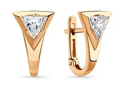 Серьги, Золото 585, Фианит 002-0972-0001-011