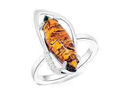 Кольцо Серебро 925, Янтарь 639920