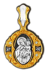 Иконка нательная,  Серебро 925, Фианит 08621