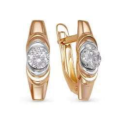 Серьги, Золото 585, Фианит 1200121