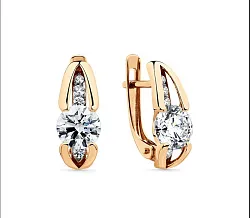 Серьги, Золото 585, Фианит 002-0848-0001-011