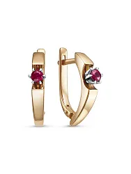 Серьги, Золото 585, Рубин 54010615