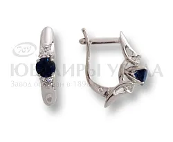 Серьги, Золото 585, Сапфир 1302634312 Серьги, Золото 585, Сапфир 1302634312