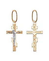 Подвеска крест, Золото 585 102-ИХ-18.07-02